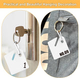 60 Piece Square Plastic Key Tags White, 4 x 3.8 cm - Close-Up Angle