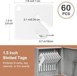 60 Piece Square Plastic Key Tags White, 4 x 3.8 cm