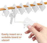 60 Piece Square Plastic Key Tags White, 4 x 3.8 cm