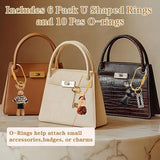 18 Piece Brass Keyring Set with U Rings and Screw Lock Gold - Side View