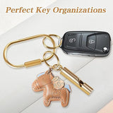 18 Piece Brass Keyring Set with U Rings and Screw Lock Gold