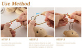 18 Piece Brass Keyring Set with U Rings and Screw Lock Gold - Low Angle