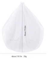 Bride to Be Pearl Veil Embroidered White