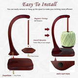 1 Piece Wooden Yarn Holder Magnetic Rotating for Crochet and Knitting Holds up to 500 g
