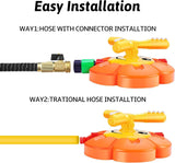 1 Piece Children Water Sprinkler 360 Degree Rotating with Hose Connection - Side View