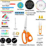 200 Piece Sewing Set with 43 Thread Spools and Scissors - Front View