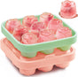 2 Piece Rose Silicone Ice Cube Tray 9 Compartments