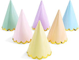 24 Piece Pastel Party Hats, 16 cm