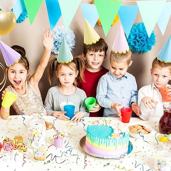 24 Piece Pastel Party Hats, 16 cm