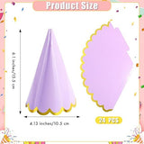24 Piece Pastel Party Hats, 16 cm - Top-Down View