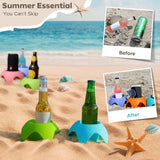 10 Piece Plastic Beach Cup Holders Multicolor
