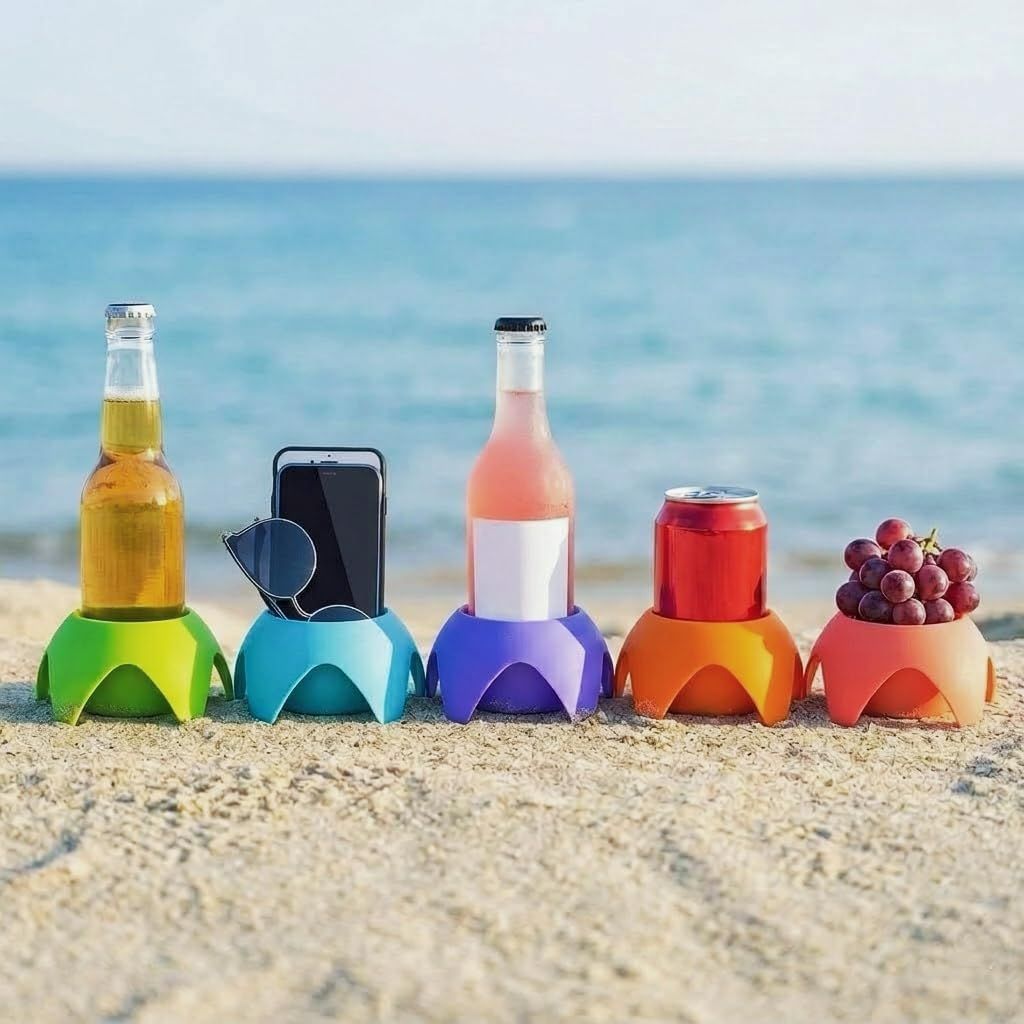 10 Piece Plastic Beach Cup Holders Multicolor