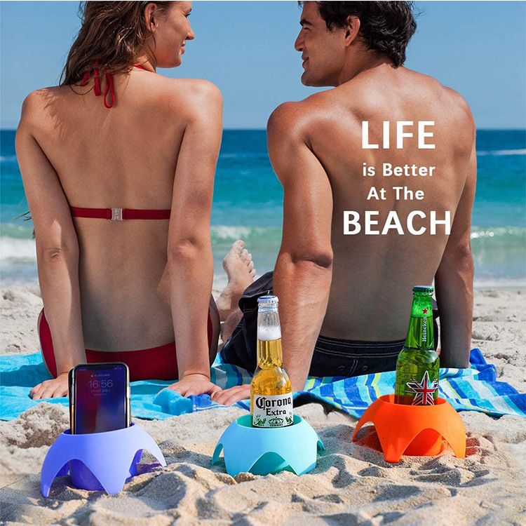 10 Piece Plastic Beach Cup Holders Multicolor