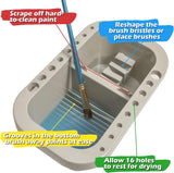 Brush Cleaner with Palette Grey for Acrylic and Watercolor - Front View
