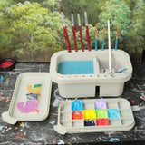 Brush Cleaner with Palette Grey for Acrylic and Watercolor