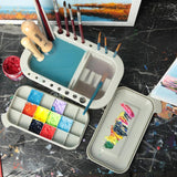 Brush Cleaner with Palette Grey for Acrylic and Watercolor - Low Angle