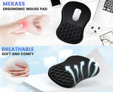 Ergonomic Memory Foam Mouse Pad with Wrist Rest Ocean Blue - Rear View