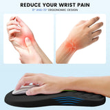 Ergonomic Memory Foam Mouse Pad with Wrist Rest Grey - Top-Down View