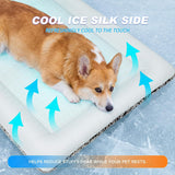 Reversible Cooling Mat for Dog and Cat Dark Blue, 60 x 90 cm - Top-Down View