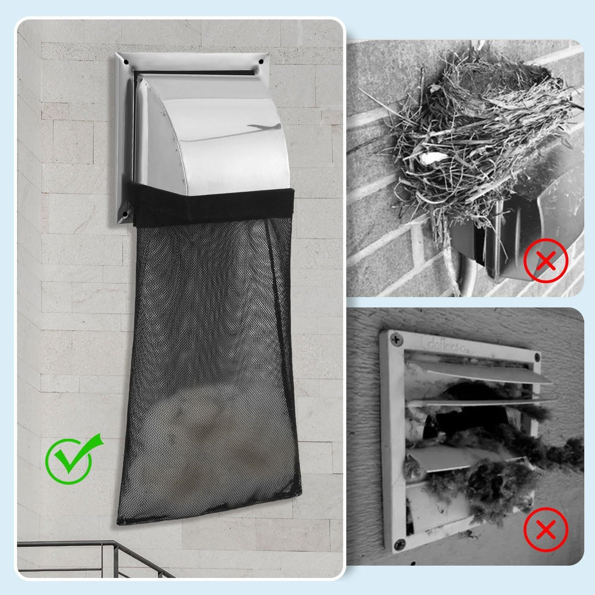6 Piece Dryer Lint Catcher Bag for Outdoor Vent