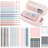 44 Piece School Supplies Set with Pencil Case Pastel Highlighters and Gel Pens Pink, 22 x 10.5 x 6.5 cm