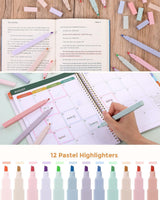 44 Piece School Supplies Set with Pencil Case Pastel Highlighters and Gel Pens Pink, 22 x 10.5 x 6.5 cm