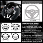 Rhinestone Fluffy Steering Wheel Cover - Comfortable Non-Slip Luxury Faux Wool, Universal Fit for 14.5" to 15" Steering Wheels