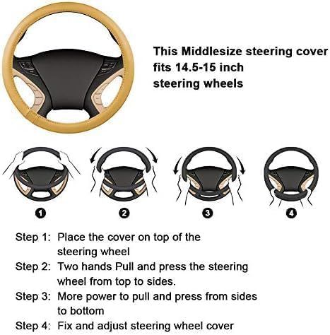 Luxury Fluffy Steering Wheel Cover for Women,Soft Warm Short Plush Steering Wheel Cover Red Fuzzy with Universal 14.5-15 Inch