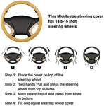 Luxury Fluffy Steering Wheel Cover for Men Women,Soft Warm Short Plush Steering Wheel Cover Black Fuzzy with Universal 14.5-15 Inch