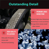 Bling Bling Comfy Steering Wheel Cover with Jumbo Crystal Rhinestones, Anti-Slip Diamond Leather, Universal 15 Inch (Silver)