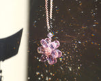Crystal Flower Car Rear View Mirror Pendant - Pink Crystal Beads Charm Decor for Women Interior