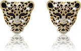 2pcs Bling Leopard Car Air Freshener Vent Clip, Black and Gold Cheetah Print Car Accessories, Sparkly Rhinestones Car Decor for Women