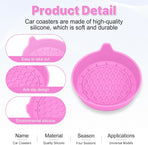 Car Cup Holder Coaster, Silicone Cup Holder Insert, Universal Non-Slip Cup Holders, Car Accessories Interior for Women and Man 4 Pack Pink
