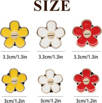 6pcs Flower Car Air Freshener Vent Clips,Red Yellow White Daisy Car Dashboard Accessories,3.3cm/3cm Flower Air Vent Clip for Women,Refillable Car Diffuser Decor