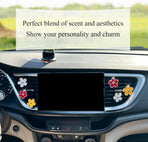 6pcs Flower Car Air Freshener Vent Clips,Red Yellow White Daisy Car Dashboard Accessories,3.3cm/3cm Flower Air Vent Clip for Women,Refillable Car Diffuser Decor