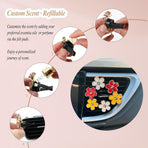 6pcs Flower Car Air Freshener Vent Clips,Red Yellow White Daisy Car Dashboard Accessories,3.3cm/3cm Flower Air Vent Clip for Women,Refillable Car Diffuser Decor