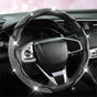Diamond Bling Car Steering Wheel Cover with Crystal Rhinestones,3PCS Segmented Steering Wheel Protector,Universal for 99% Cars for Women(Black with White Diamond)