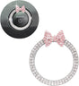 Pink Bow Car Accessories,Bow Tie Engine Start Button Ring,Bling Girly Silver Rhinestone Ring Start Stop Button Car Decor for Women,Ignition Ring Car Charm