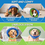 Soft Breathable Dog Cone Collar, Adjustable Pet Recovery E‑Collar for Small Dogs & Cats, Anti‑Licking Wound Protection Elizabethan Collar, Size S