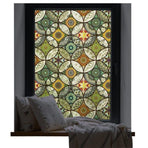 Stained Glass Effect Decorative Window Film, Static‑Free Self‑Adhesive Frosted Privacy Window Protective Film, 60cm x 200cm