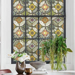 Stained Glass Effect Decorative Window Film, Static‑Free Self‑Adhesive Frosted Privacy Window Protective Film, 60cm x 200cm