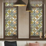 Stained Glass Effect Decorative Window Film, Static‑Free Self‑Adhesive Frosted Privacy Window Protective Film, 60cm x 200cm