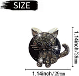 Bling Rhinestone Car Air Vent Clip,Dashboard Outlet Clip,Car Air Freshener Vent Clips,Car Air Conditioning Outlet Clip Decorative,Bling Car Accessories Car Interior Decoration Charm,Cute Car Decor (Cute kitten-BK) - Rear View