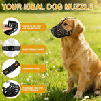 Dog Muzzle, Soft Breathable Dog Muzzles Suitable Dogs, Adjustable Basket Muzzles Prevents Chewing and Biting for Grooming Trimming Training(M)
