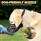 Dog Muzzle, Soft Breathable Dog Muzzles Suitable Dogs, Adjustable Basket Muzzles Prevents Chewing and Biting for Grooming Trimming Training(S) - Side View