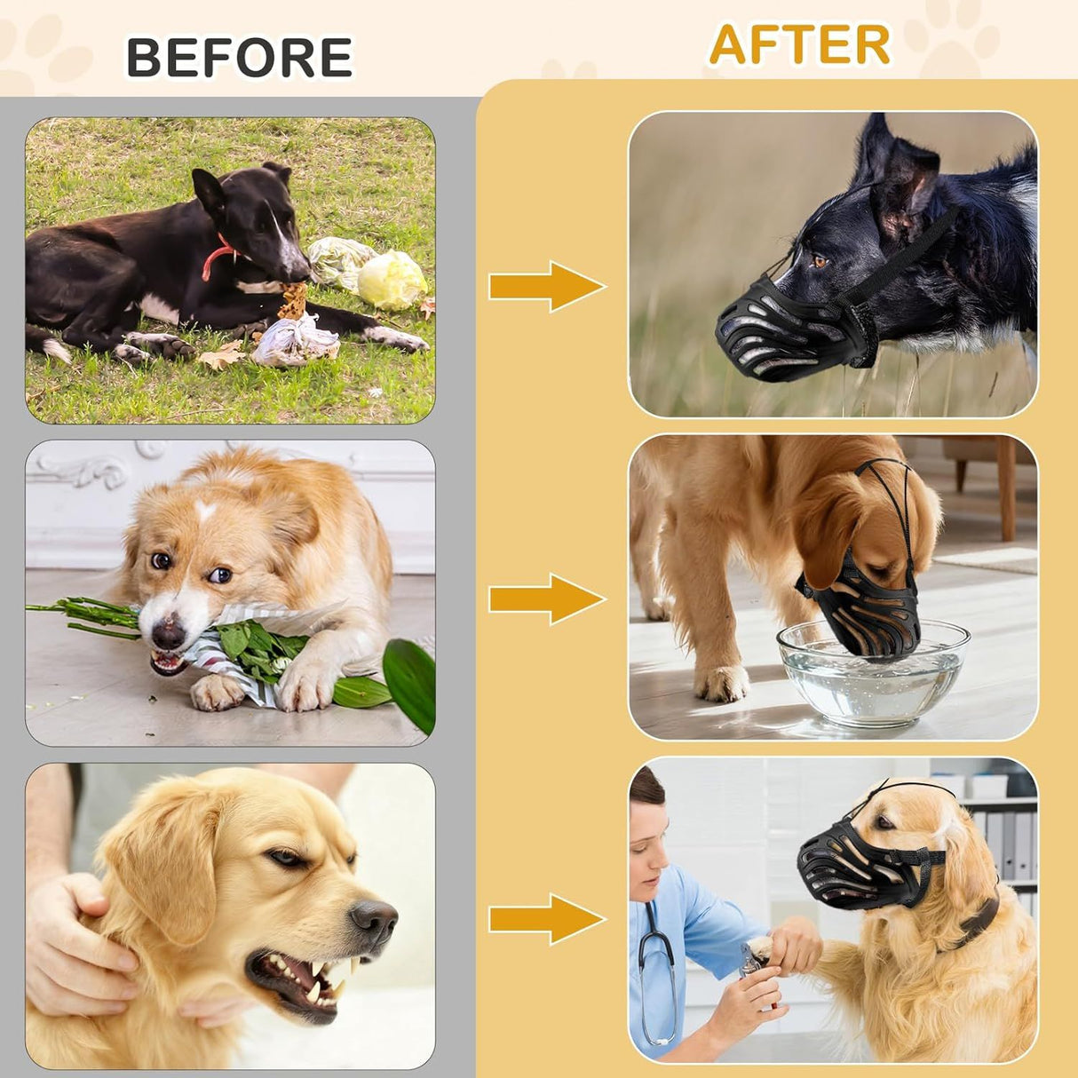 Dog Muzzle, Soft Breathable Dog Muzzles Suitable Dogs, Adjustable Basket Muzzles Prevents Chewing and Biting for Grooming Trimming Training(S)