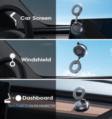 2026 Upgraded Vacuum Magnetic Car Phone Holder 360° Reinforced 96LBS Ultra Suction Cup Phone Mount for MagSafe Cell Phone Holders for Your Car/Gym/Mirror Mount for iPhone & Android - Front View