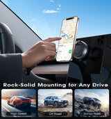 2026 Upgraded Vacuum Magnetic Car Phone Holder 360° Reinforced 96LBS Ultra Suction Cup Phone Mount for MagSafe Cell Phone Holders for Your Car/Gym/Mirror Mount for iPhone & Android - Rear View