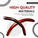 3pcs Universal Carbon Fiber Steering Wheel Cover - Anti-Slip & Segmented Design, Universal 99% Durable Steering Wheel Protector for Men and Women, Car Interior Accessory (Red) - Top-Down View