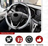 3pcs Universal Carbon Fiber Steering Wheel Cover - Anti-Slip & Segmented Design, Universal 99% Durable Steering Wheel Protector for Men and Women, Car Interior Accessory (White)
